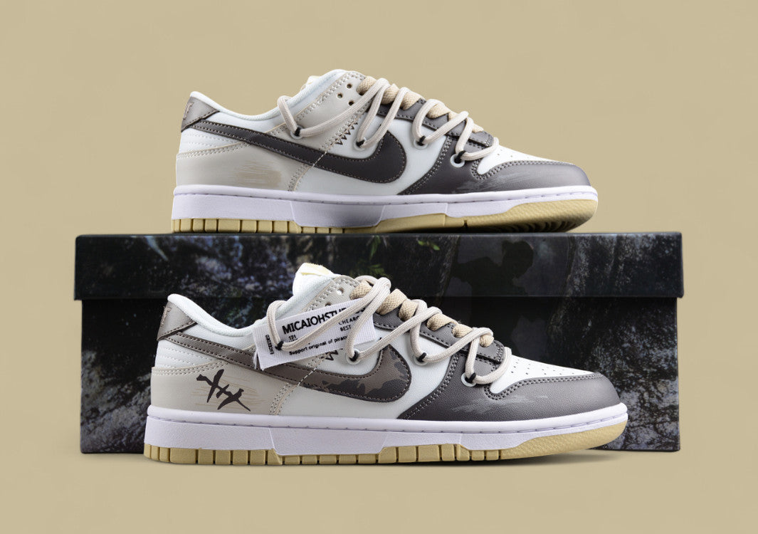 Nk Dunk Low "Team Gold" Official Customization-Cracked SB Strap Low Top Casual Shoes
