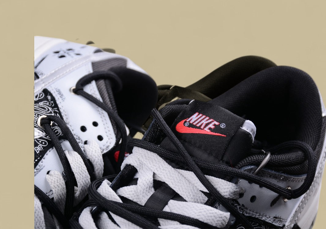 Nk Dunk Low Three Times Laboratory Dark Poker Old Dirty Shoes High-grade Gray Cashew Flower Cloth Sb Strap Low-top Casual Shoes