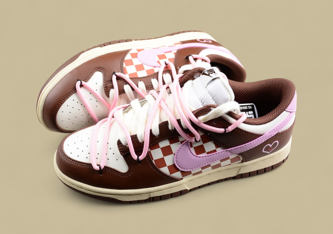 Nk Dunk Low Trick or Treat Doll-Love Chessboard Gemailard Contrast SB Strap Low Top Casual Shoes