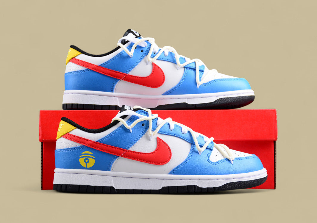 Nk Dunk Low "Vlad" Doraemon Blue, White and Red Sb Strap Low-top Casual Sneakers