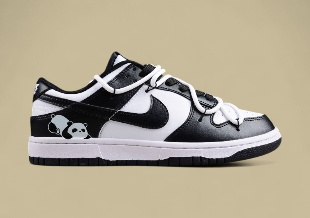 Nk Dunk SB Low Retro Black and White Panda SB Custom Edition Deconstructed Strap Casual Sneakers
