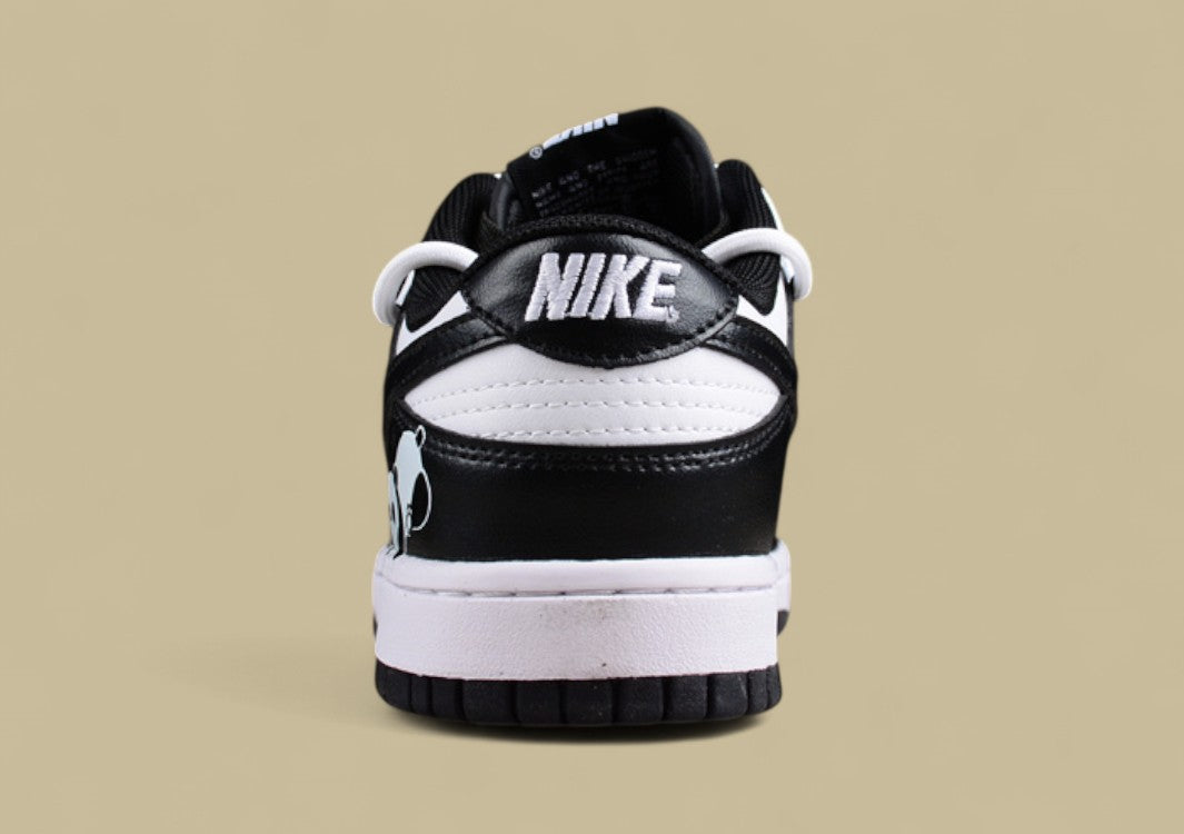 Nk Dunk SB Low Retro Black and White Panda SB Custom Edition Deconstructed Strap Casual Sneakers