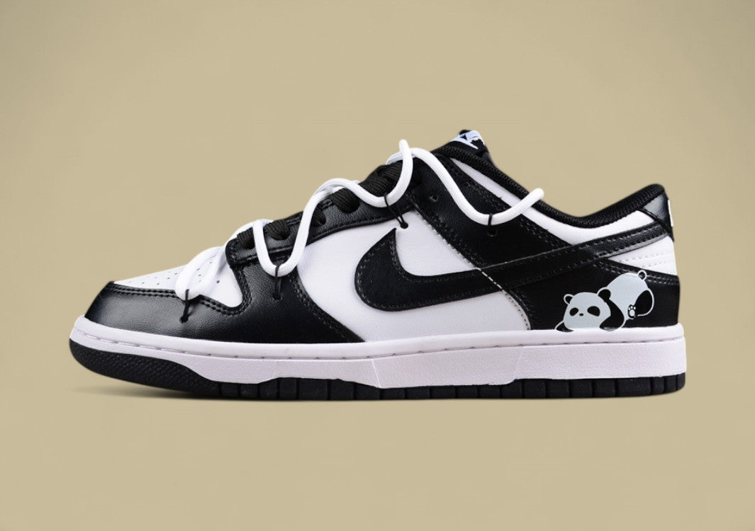 Nk Dunk SB Low Retro Black and White Panda SB Custom Edition Deconstructed Strap Casual Sneakers