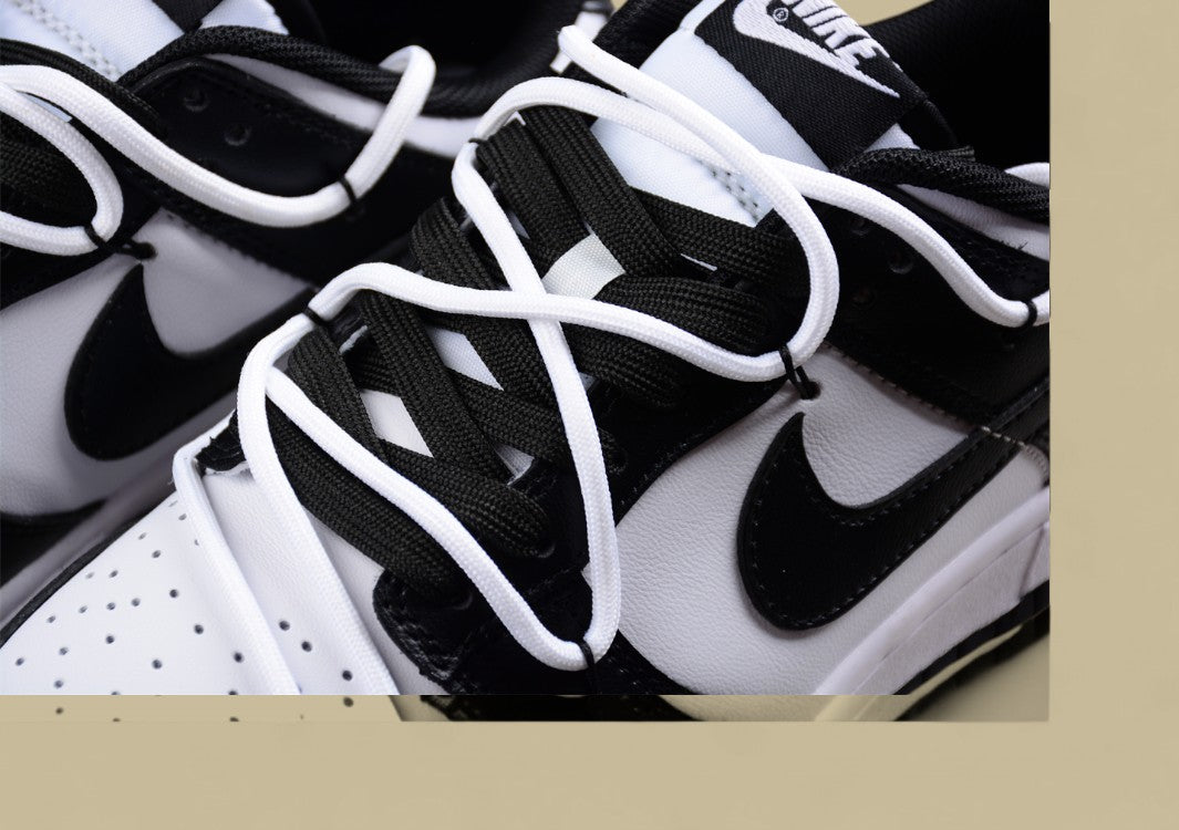 Nk Dunk SB Low Retro Black and White Panda SB Custom Edition Deconstructed Strap Casual Sneakers