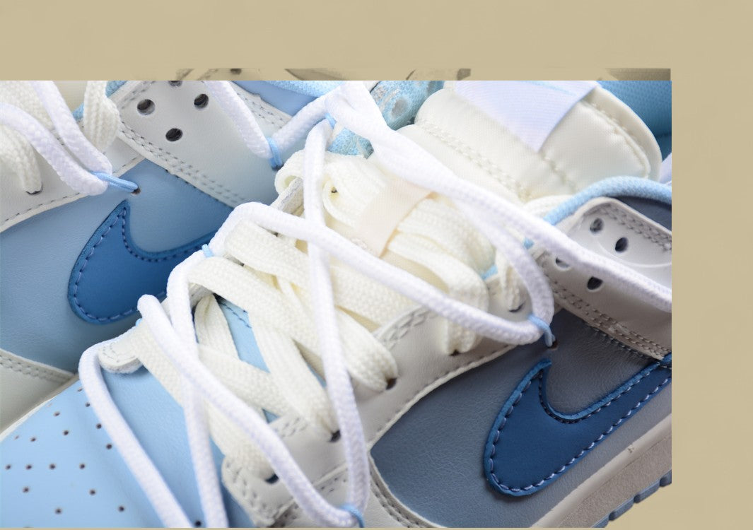 Nk SB Dunk Low Blue Meteorite Light Blue Custom Edition Deconstruction Strap Casual Shoes