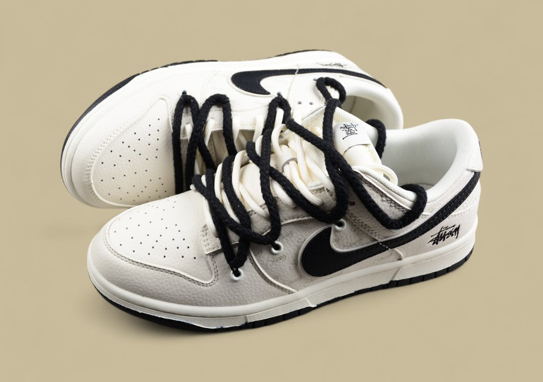 Nk SB Dunk Low Stussy Joint-Off-White Black Anniversary High-end Custom Low-top Casual Shoes