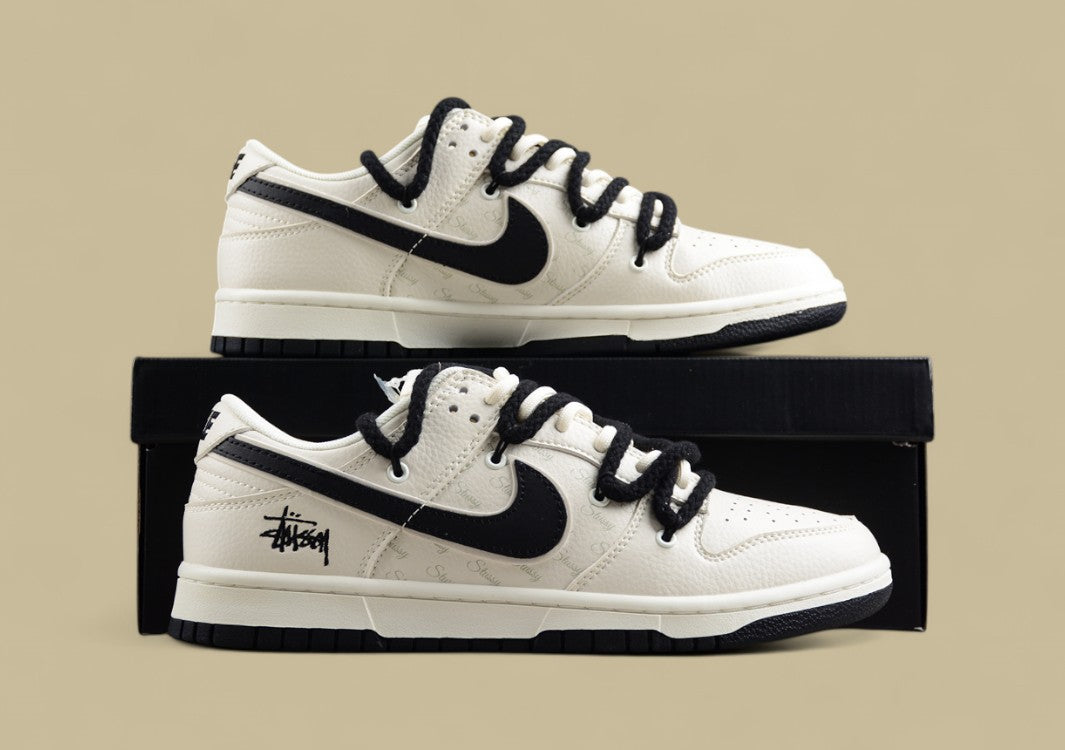 Nk SB Dunk Low Stussy Joint-Off-White Black Anniversary High-end Custom Low-top Casual Shoes