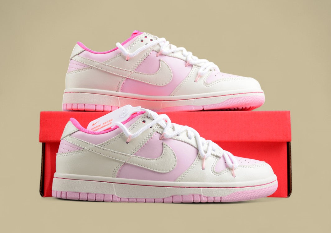Nk SB Dunk Low White Powder Custom Edition Deconstruction Strap Casual Shoes