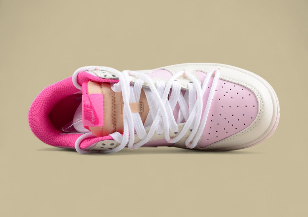 Nk SB Dunk Low White Powder Custom Edition Deconstruction Strap Casual Shoes