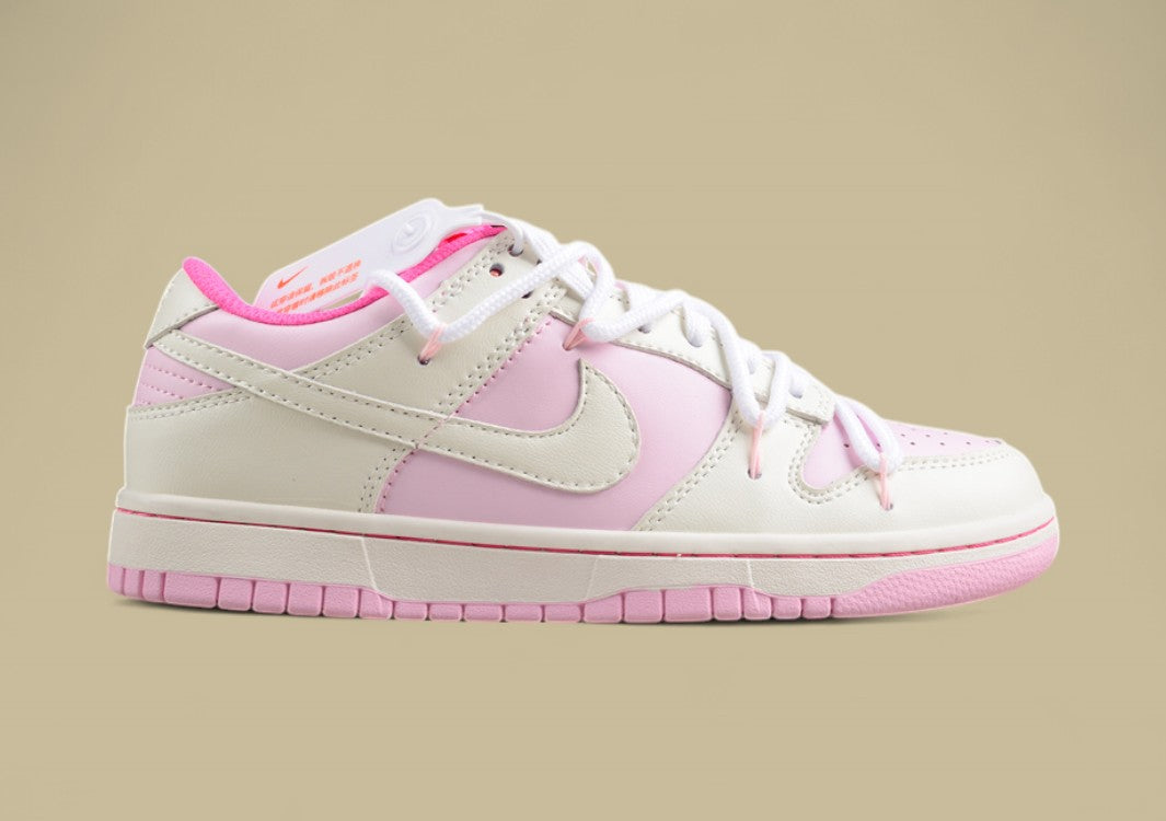 Nk SB Dunk Low White Powder Custom Edition Deconstruction Strap Casual Shoes