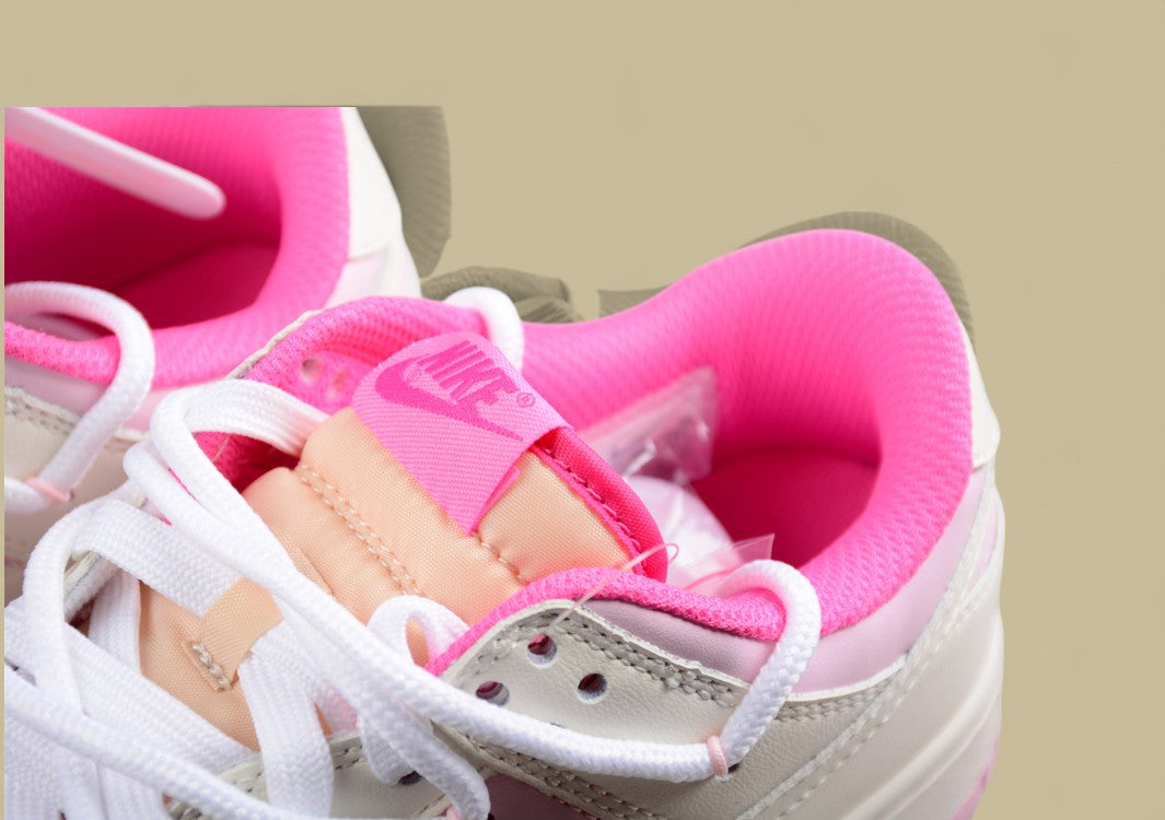 Nk SB Dunk Low White Powder Custom Edition Deconstruction Strap Casual Shoes