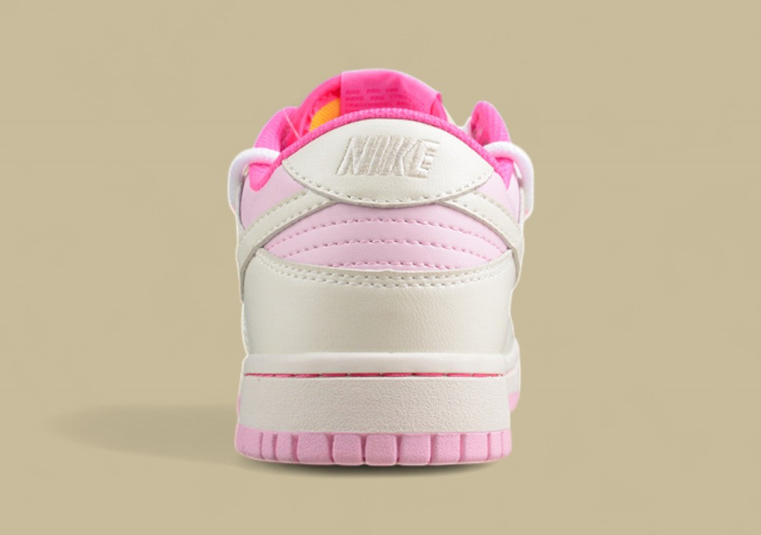 Nk SB Dunk Low White Powder Custom Edition Deconstruction Strap Casual Shoes