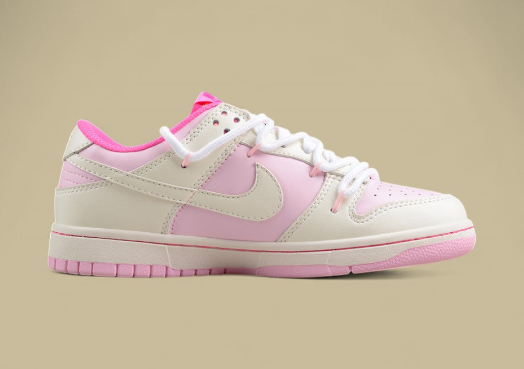 Nk SB Dunk Low White Powder Custom Edition Deconstruction Strap Casual Shoes