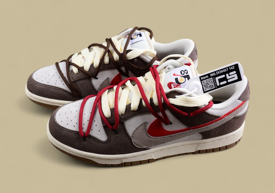 Nk Sb Dunk Low "85" Gray and Red Double Hook Strap Sb Low-top Sports Casual Sneakers