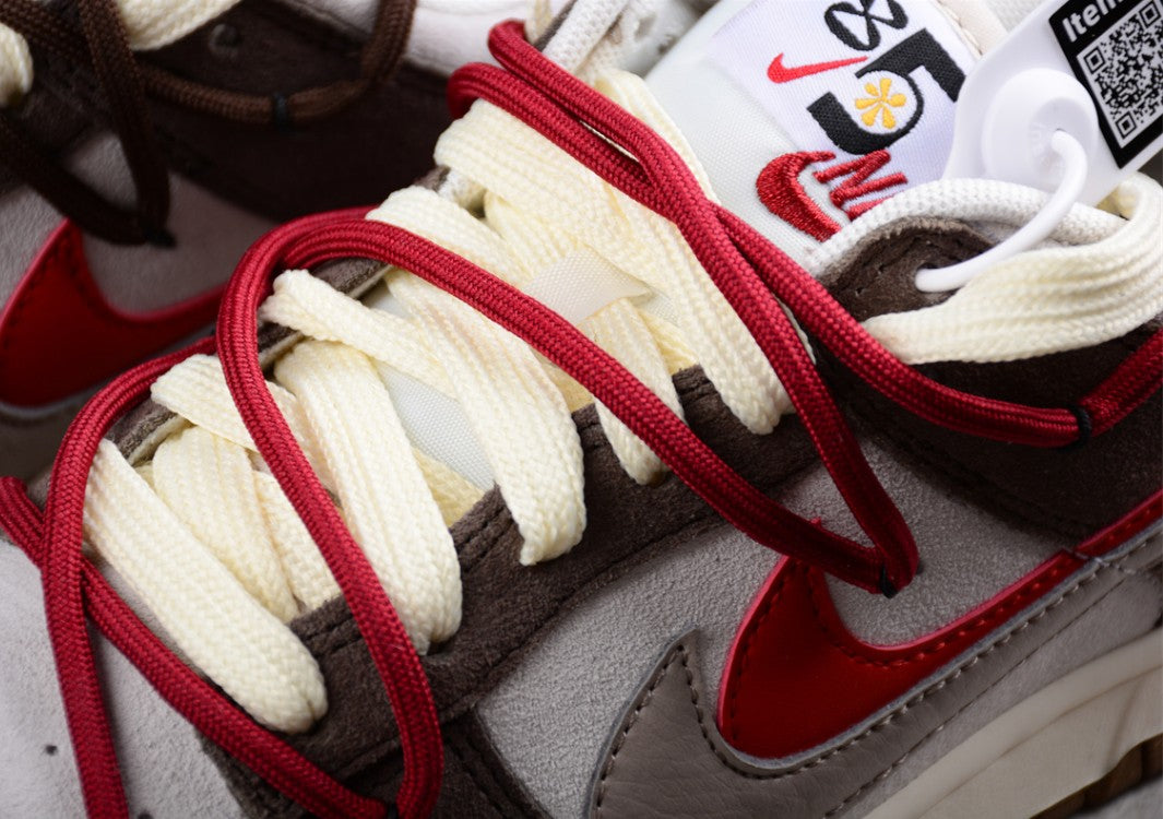 Nk Sb Dunk Low "85" Gray and Red Double Hook Strap Sb Low-top Sports Casual Sneakers
