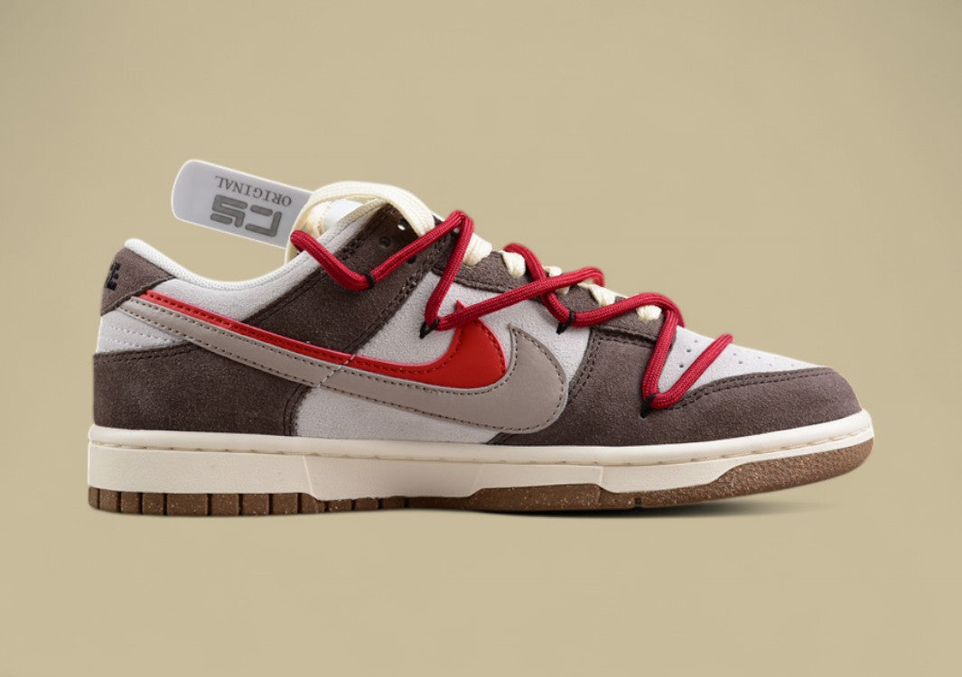 Nk Sb Dunk Low "85" Gray and Red Double Hook Strap Sb Low-top Sports Casual Sneakers