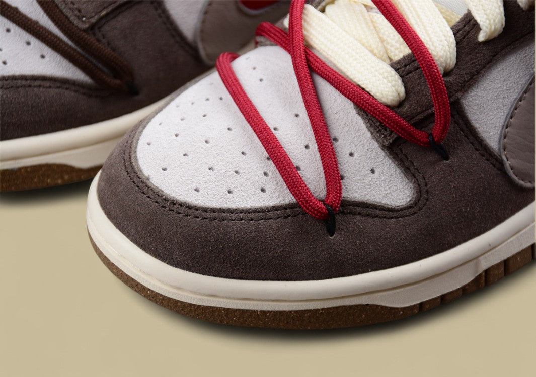 Nk Sb Dunk Low "85" Gray and Red Double Hook Strap Sb Low-top Sports Casual Sneakers