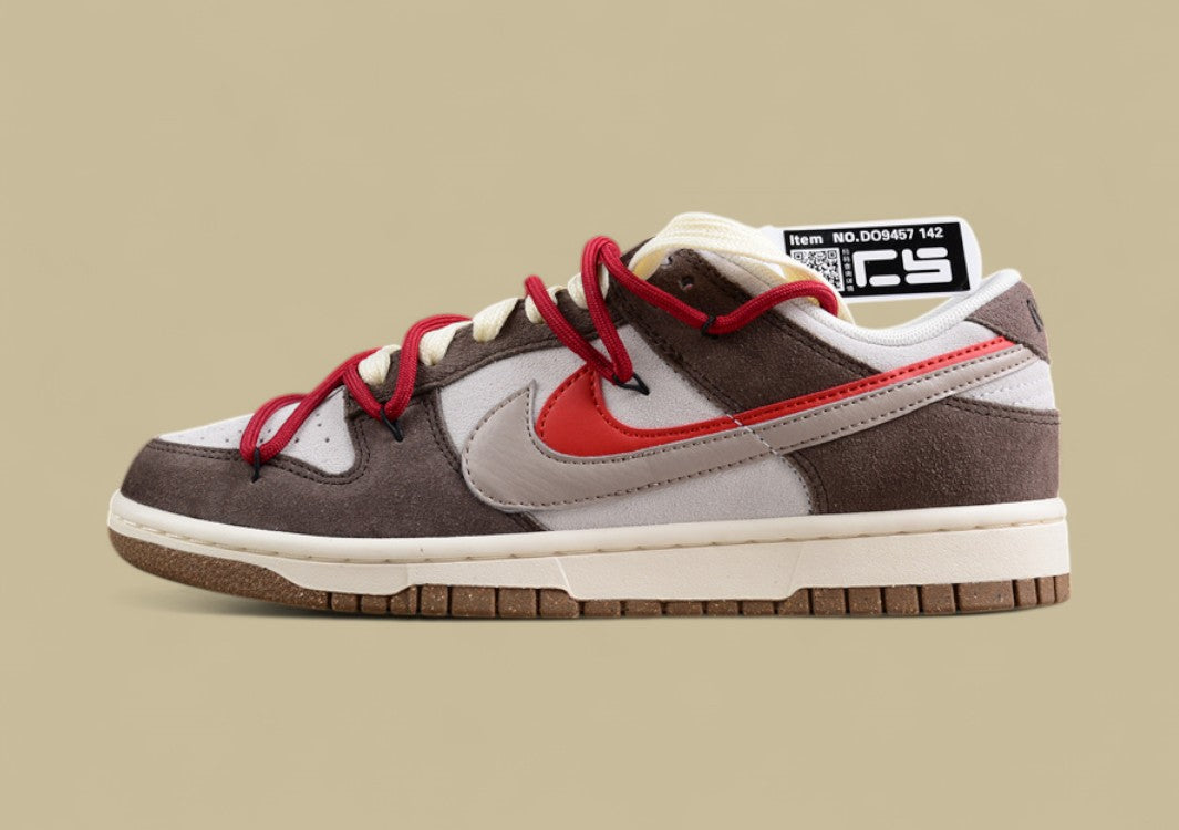 Nk Sb Dunk Low "85" Gray and Red Double Hook Strap Sb Low-top Sports Casual Sneakers