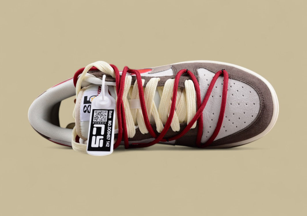 Nk Sb Dunk Low "85" Gray and Red Double Hook Strap Sb Low-top Sports Casual Sneakers