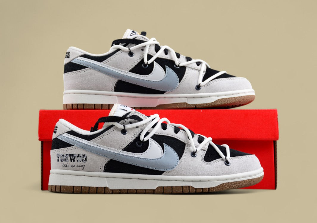 Nk Sb Dunk Low "85" White and Gray Double Hook Strap Sb Low-top Sports Casual Sneakers