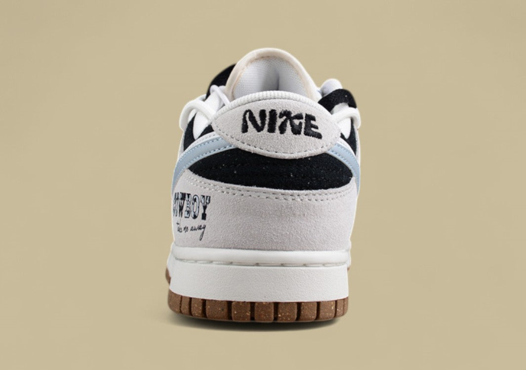 Nk Sb Dunk Low "85" White and Gray Double Hook Strap Sb Low-top Sports Casual Sneakers