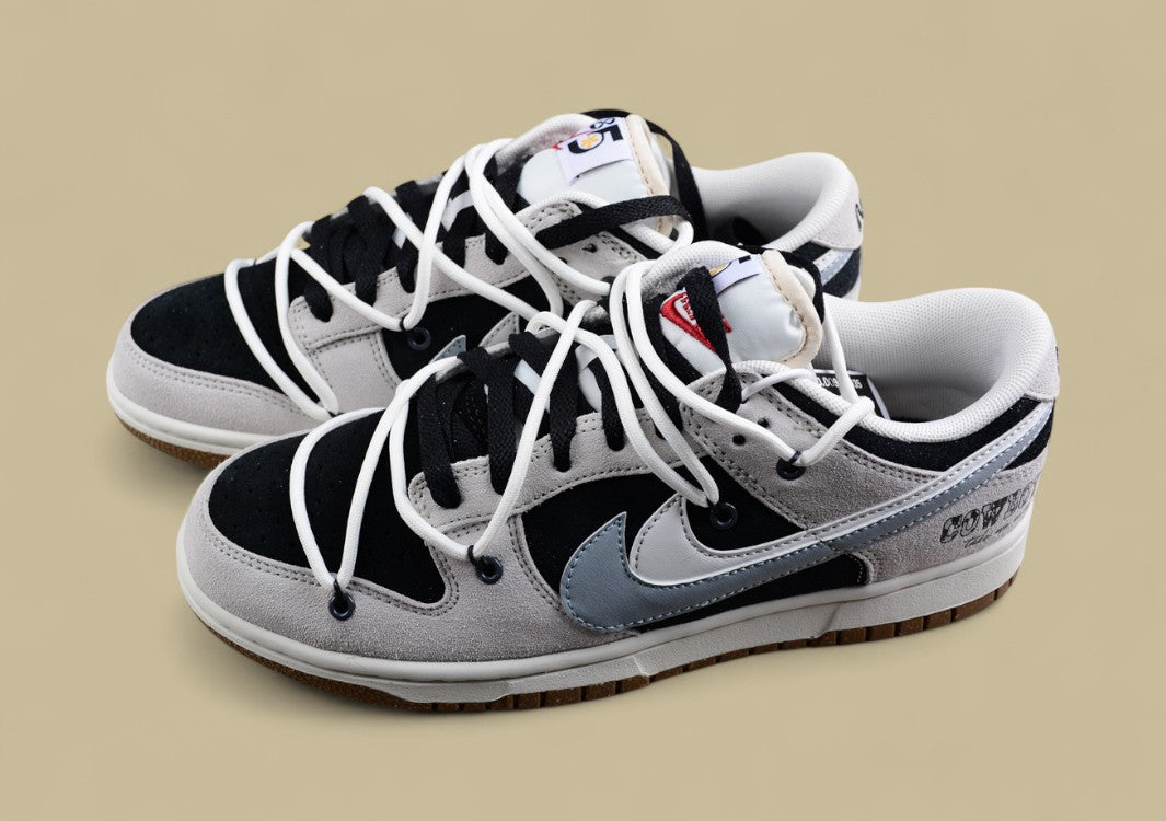Nk Sb Dunk Low "85" White and Gray Double Hook Strap Sb Low-top Sports Casual Sneakers