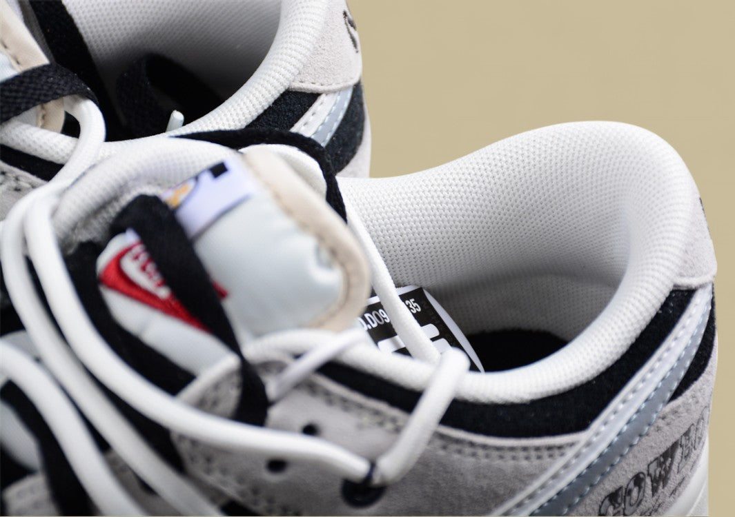 Nk Sb Dunk Low "85" White and Gray Double Hook Strap Sb Low-top Sports Casual Sneakers