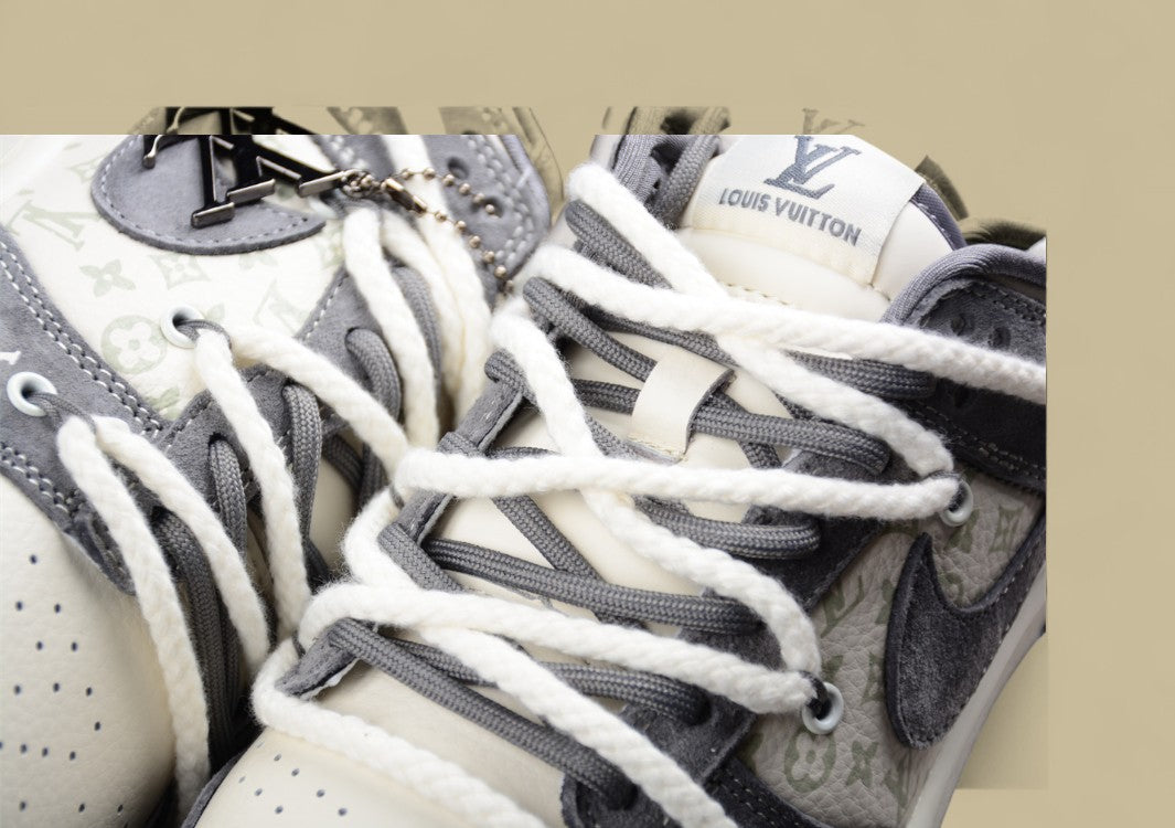 Nk Sb Dunk Low Lv Joint-luminous Dark Gray Anniversary High-end Customized Low-top Casual Sneakers