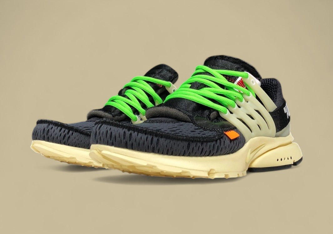 PK Air Presto x Off-White Black Muslin Green Laces Replica