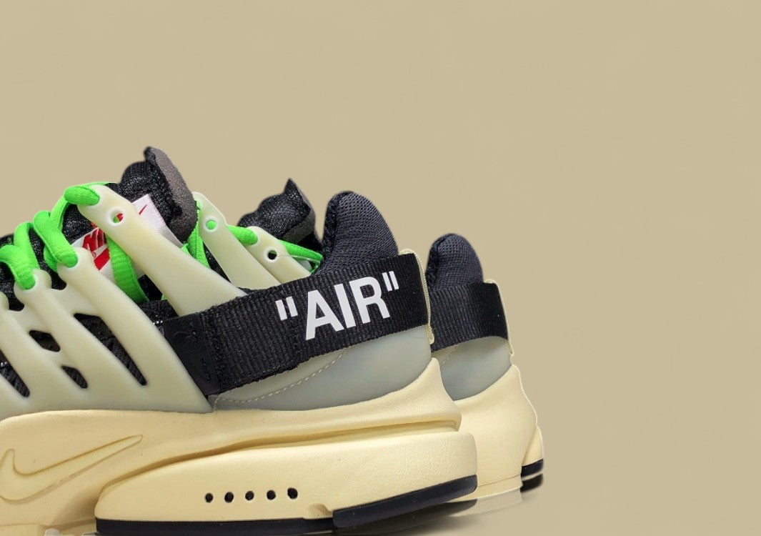 PK Air Presto x Off-White Black Muslin Green Laces Replica