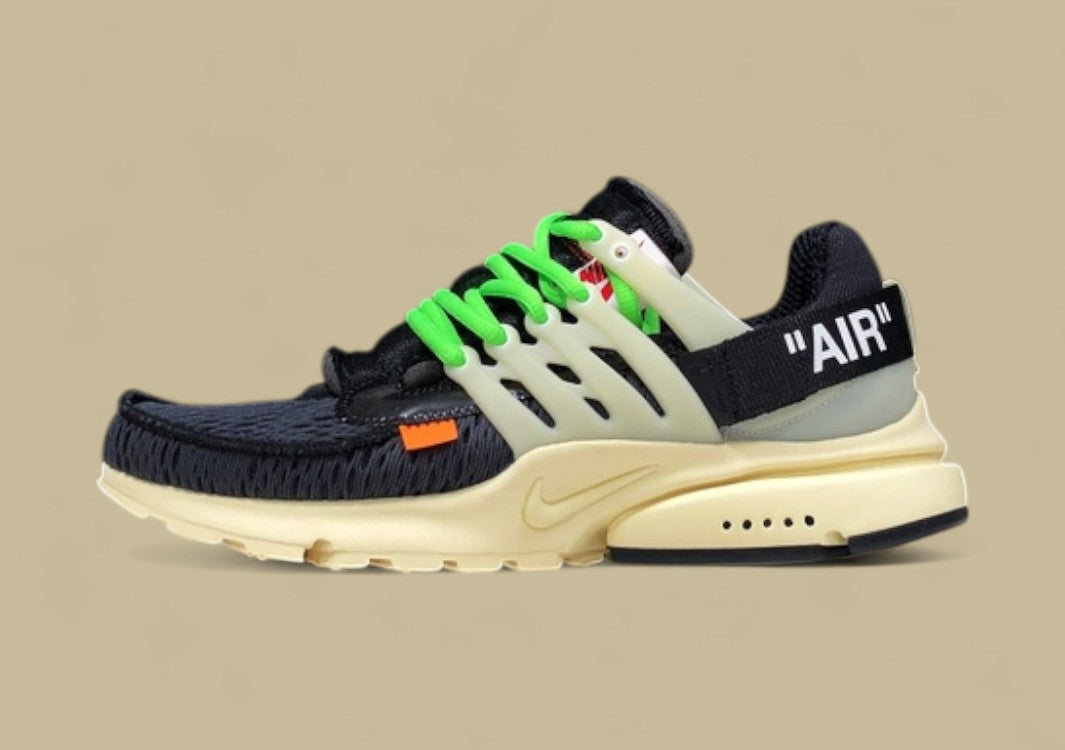 PK Air Presto x Off-White Black Muslin Green Laces Replica