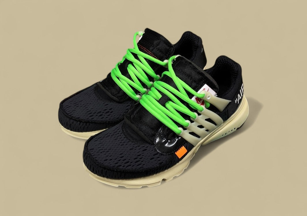 PK Air Presto x Off-White Black Muslin Green Laces Replica