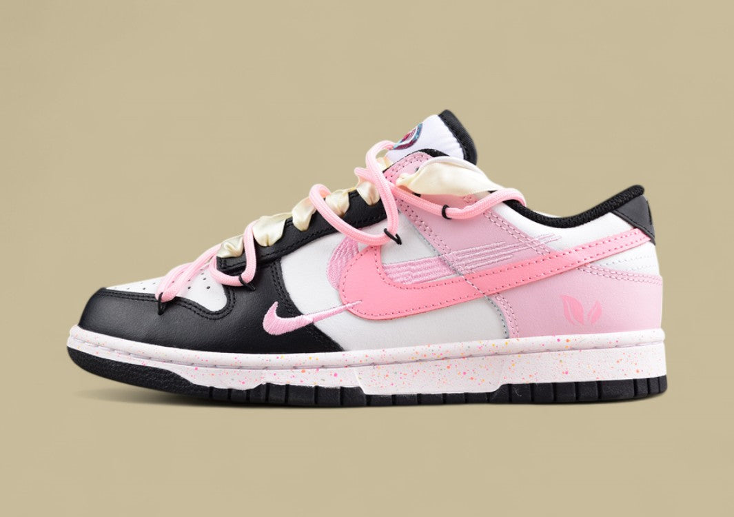 Nike Dunk Low "Multi Color Vitality" Pink Custom Triple Swoosh Deconstructed Sneakers