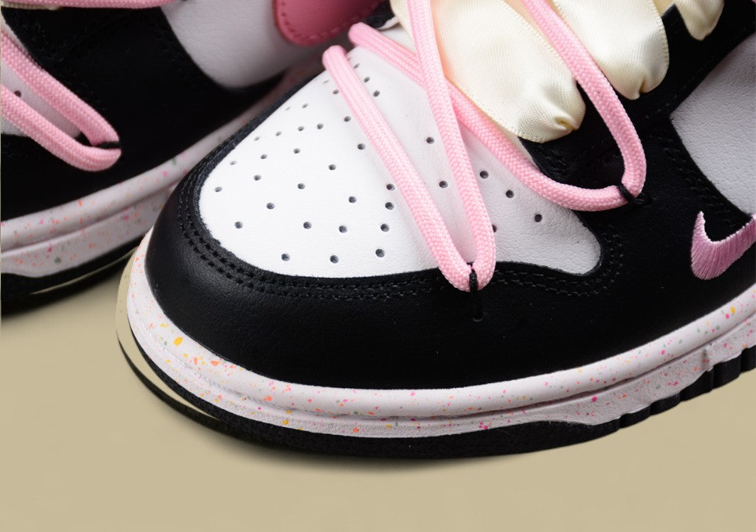 Nike Dunk Low "Multi Color Vitality" Pink Custom Triple Swoosh Deconstructed Sneakers