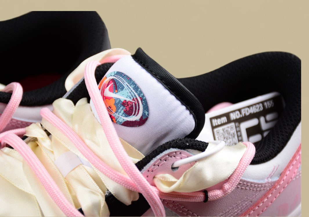 Nike Dunk Low "Multi Color Vitality" Pink Custom Triple Swoosh Deconstructed Sneakers