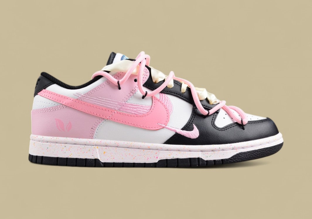 Nike Dunk Low "Multi Color Vitality" Pink Custom Triple Swoosh Deconstructed Sneakers