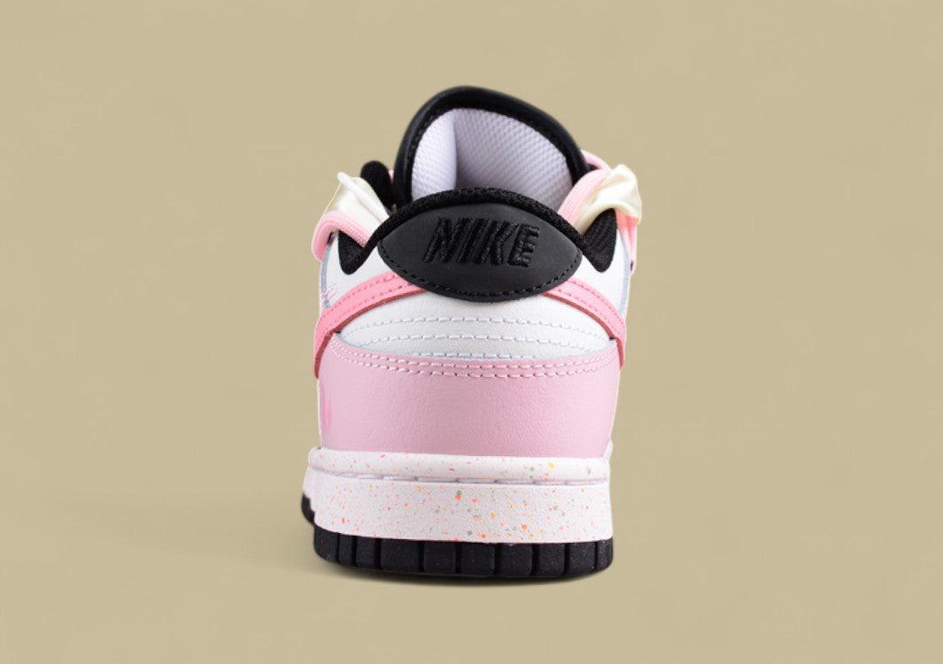 Nike Dunk Low "Multi Color Vitality" Pink Custom Triple Swoosh Deconstructed Sneakers