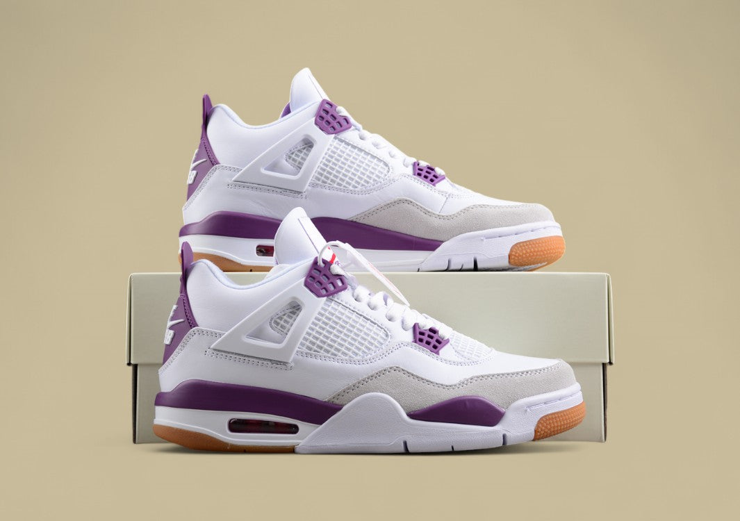 Pure Original Version Nike Sb X Air Jordan 4 "Sapphire" White Purple
