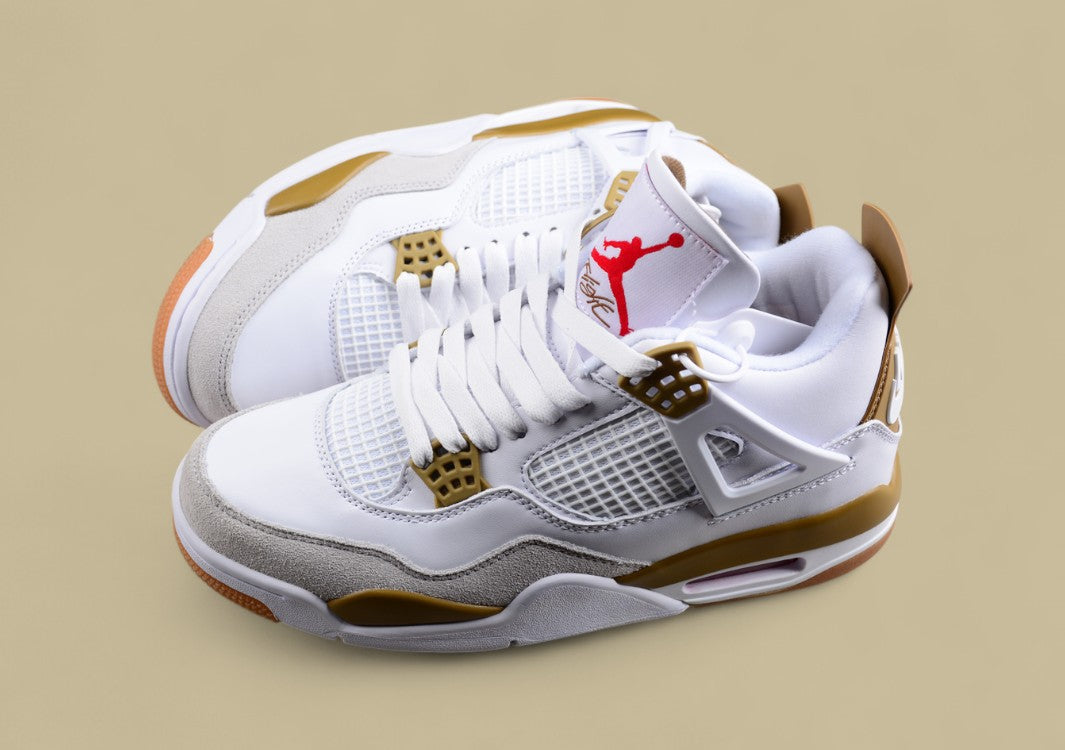 Pure Original Version Nike Sb X Air Jordan 4 "Sapphire" White and Brown