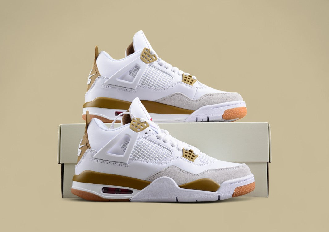 Pure Original Version Nike Sb X Air Jordan 4 "Sapphire" White and Brown