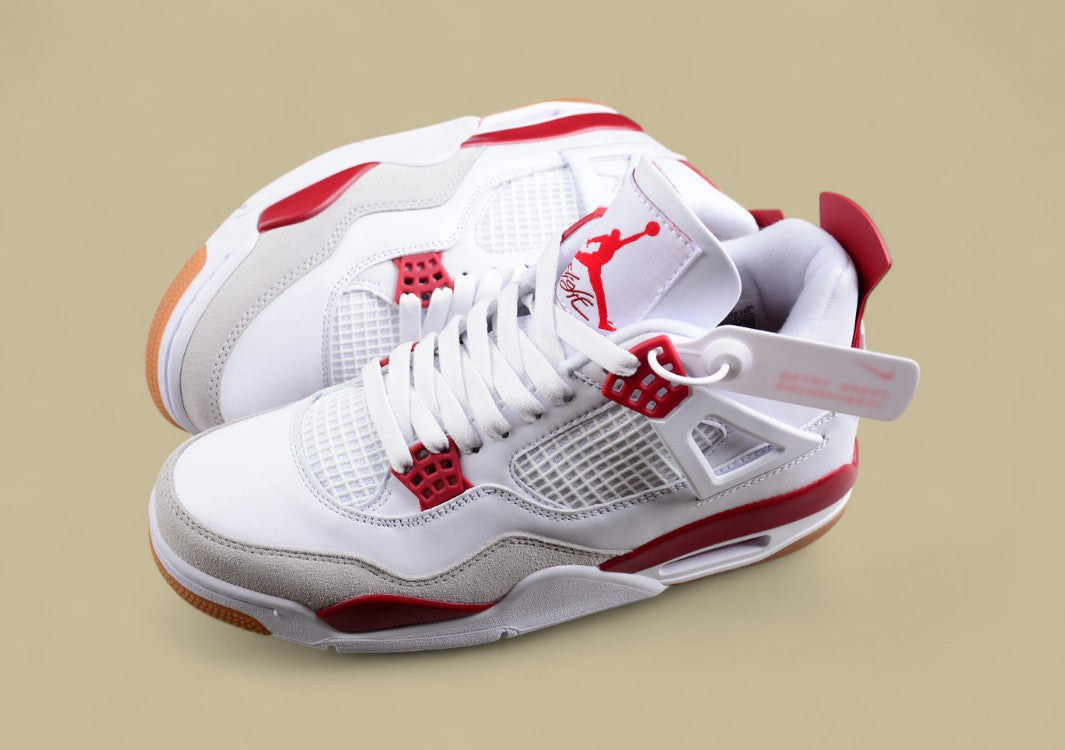 Pure Original Version Nike Sb X Jordan Air Jordan 4 White and Red