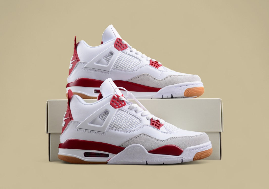 Pure Original Version Nike Sb X Jordan Air Jordan 4 White and Red