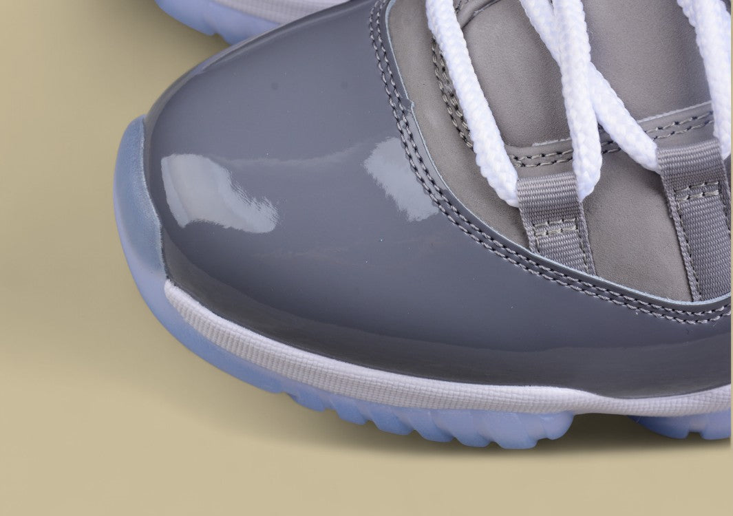 R45 Top Original Joe 11 Retro Basketball Shoes Gray And White Cool Gray