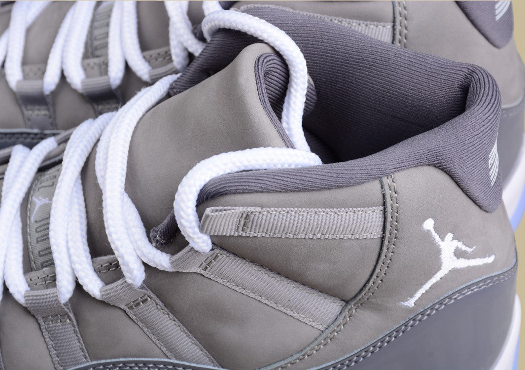 R45 Top Original Joe 11 Retro Basketball Shoes Gray And White Cool Gray