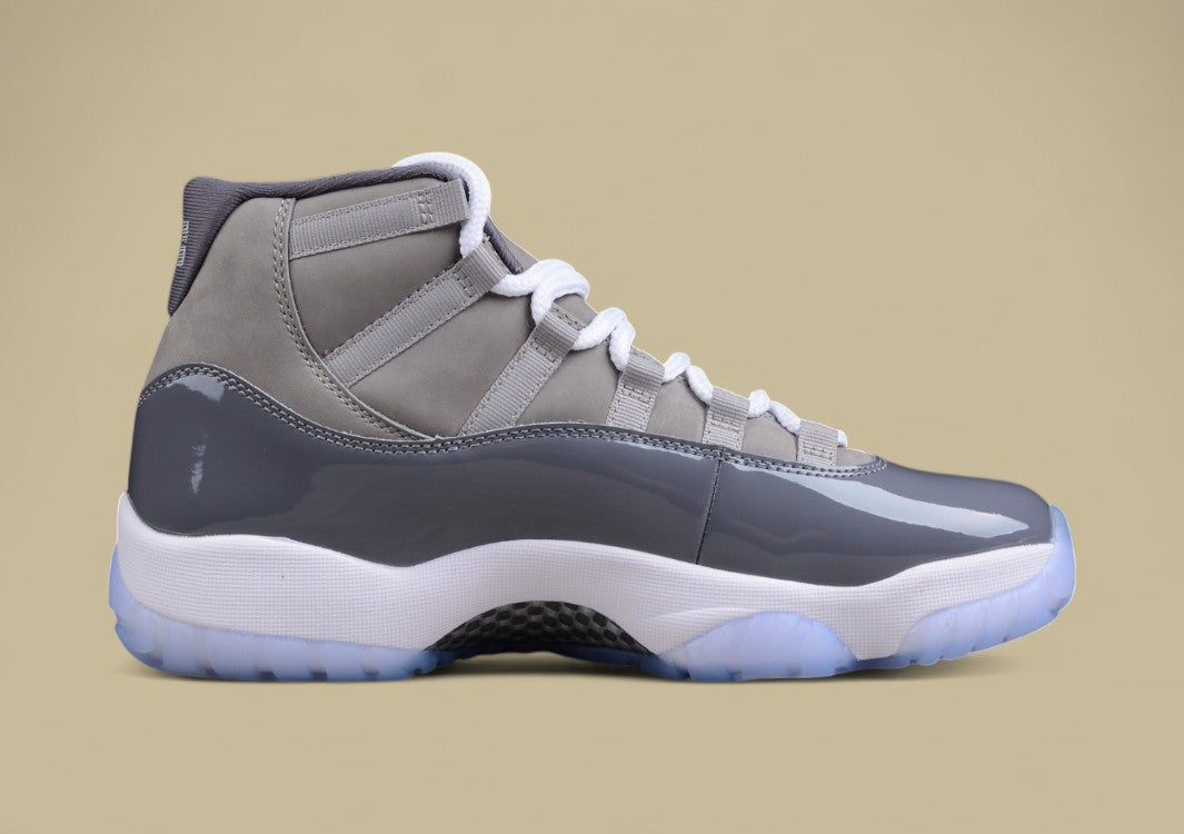 R45 Top Original Joe 11 Retro Basketball Shoes Gray And White Cool Gray