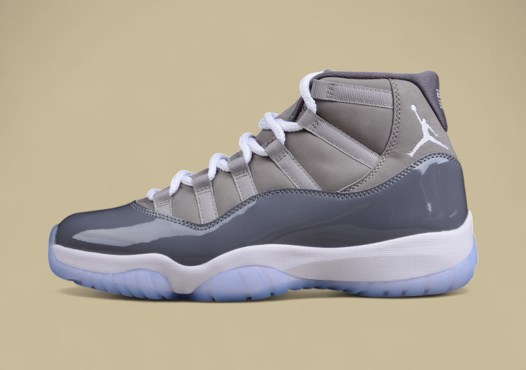 R45 Top Original Joe 11 Retro Basketball Shoes Gray And White Cool Gray