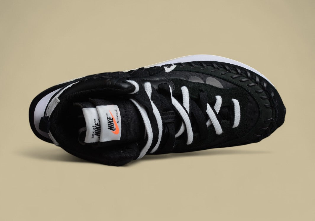 Sacai Jean Paul Gaultier NK VaporWaffle Triple Collab Black White Stitch
