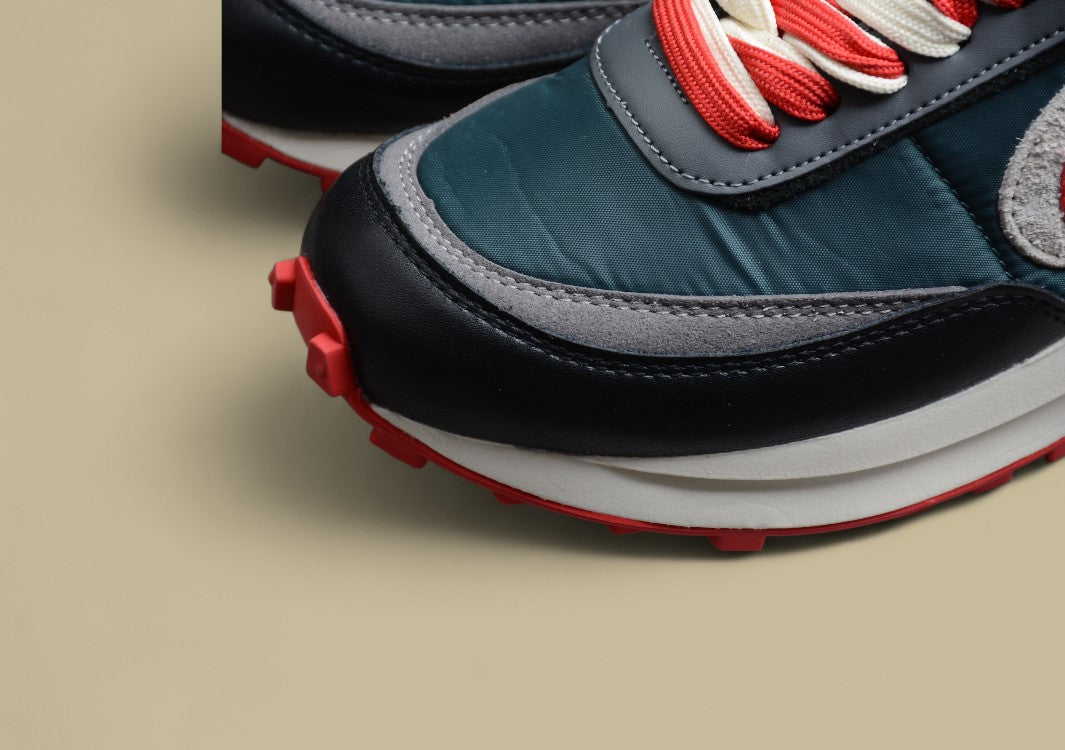 Sacai NK LDWaffle Midnight Spruce University Red Deconstructed Double Swoosh Takahashi Shield