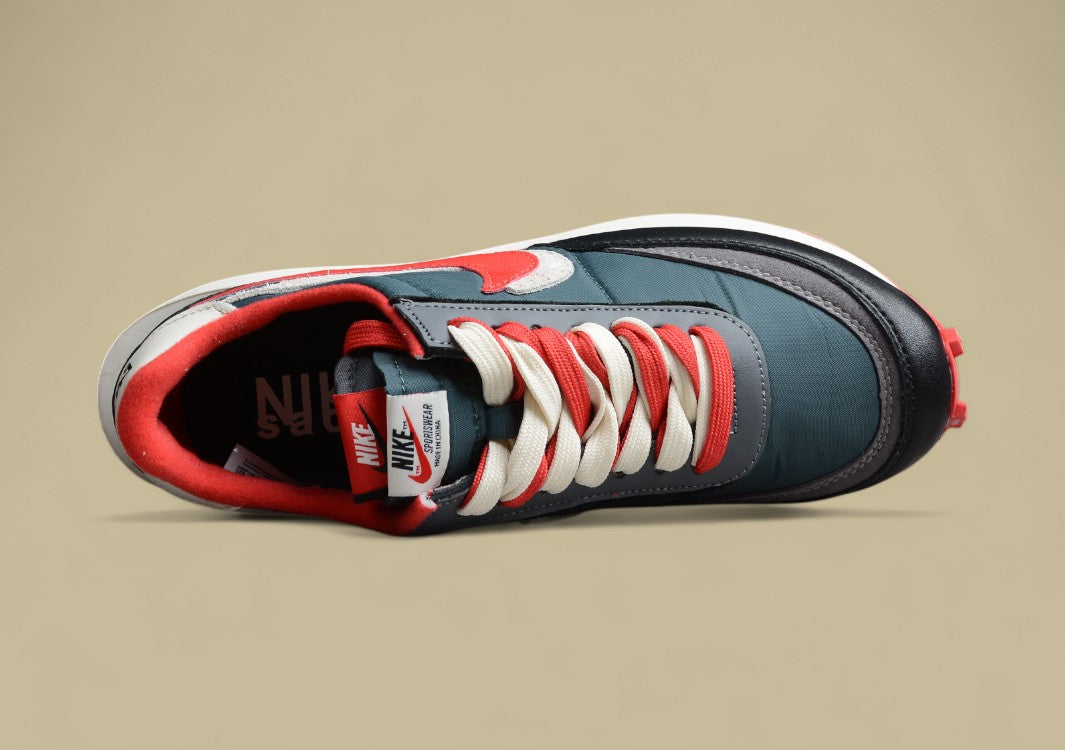Sacai NK LDWaffle Midnight Spruce University Red Deconstructed Double Swoosh Takahashi Shield