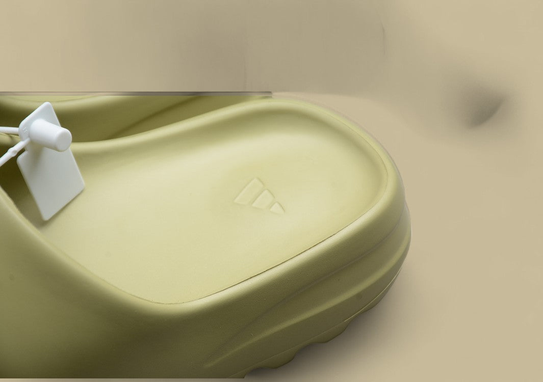 Soft Coconut Slippers in Earthy Bean Green Colorway